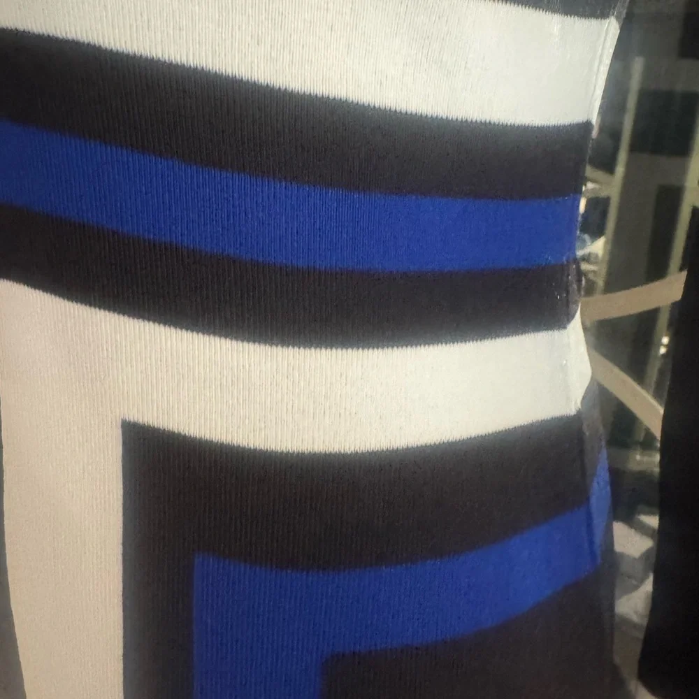 INC International Concepts Black, White, and Blue Mini Dress - Picture 5 of 7